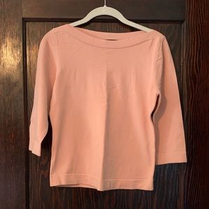 Ann Taylor Pink Boat Neck Knit Sweater